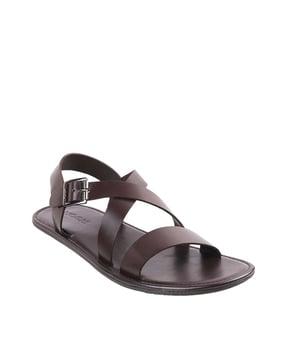 strappy sandals with buckle fastening