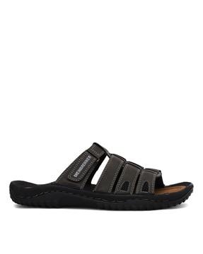 strappy sip-on flat sandals with velcro fastening