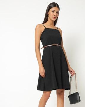 strappy slim fit a-line dress