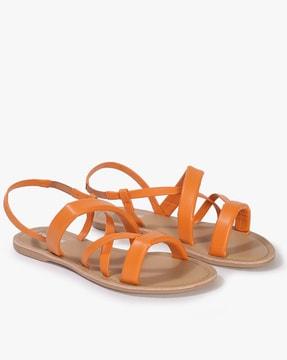 strappy slingback flat sandals