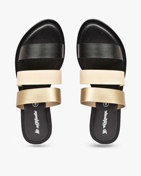 strappy slip-on flat sandals