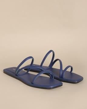 strappy slip-on flat sandals