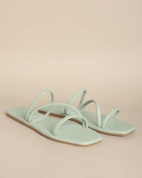 strappy slip-on flat sandals