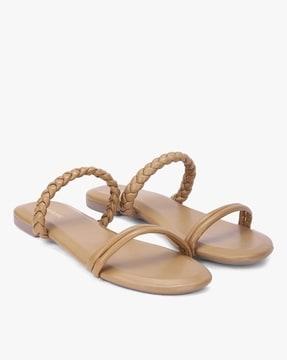 strappy slip-on flat sandals