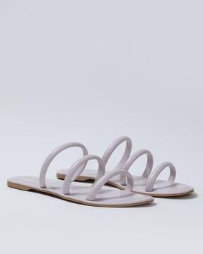 strappy slip-on flat sandals