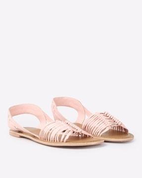 strappy slip-on flat sandals