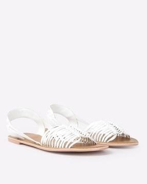 strappy slip-on flat sandals