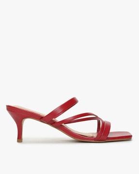 strappy slip-on stilettos