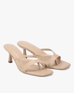 strappy square-toe stilettos