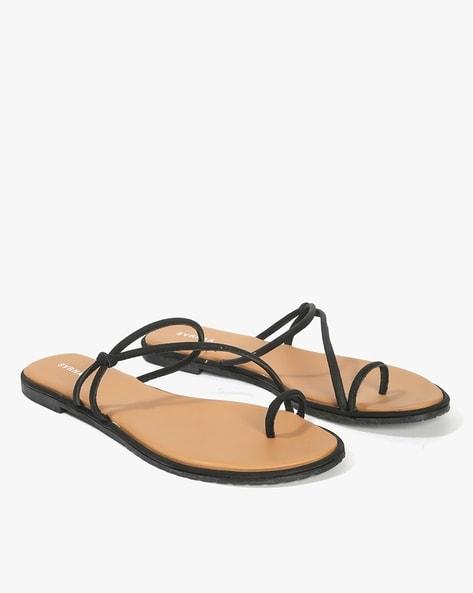 strappy toe-ring flat sandals