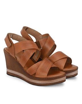 strappy wedges with velcro fastening