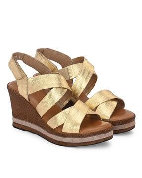 strappy wedges with velcro fastening