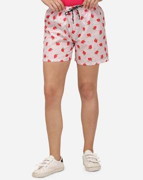 strawberry print shorts with pocket