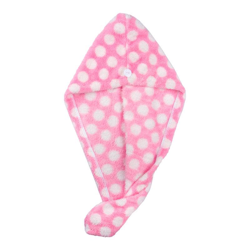 streak street microfiber hair wrap towel- baby pink polka