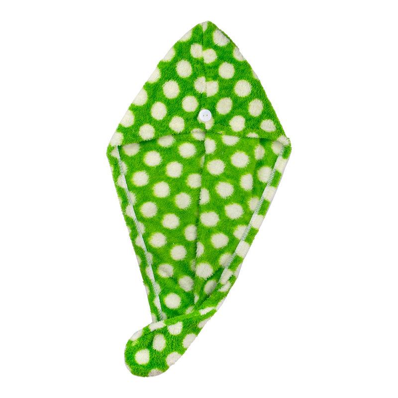 streak street microfiber hair wrap towel- green goblet polka