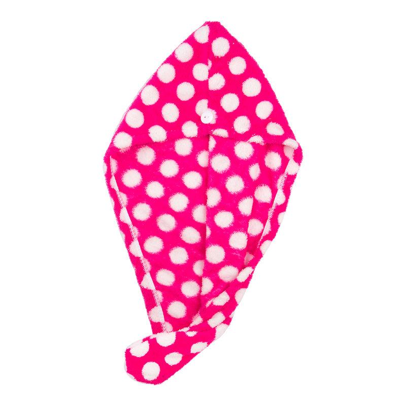 streak street microfiber hair wrap towel- hot pink polka
