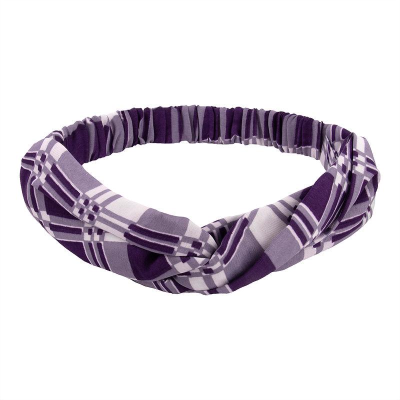 streak street purple-white checked hair band
