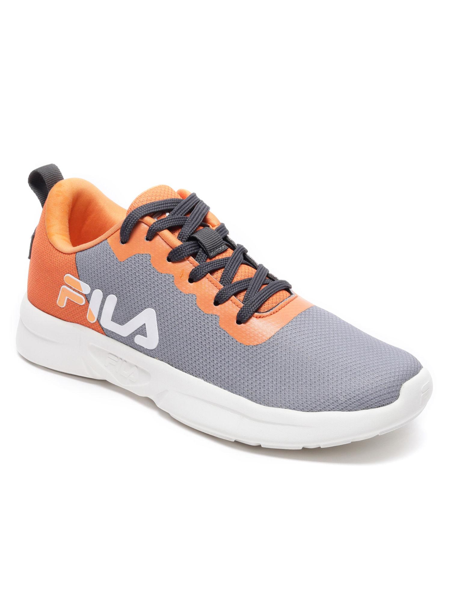 stream comfort footwear sports shoes grey & orange