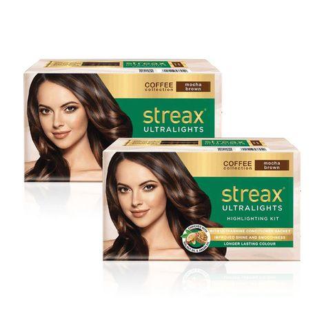 streax coffee collection ultralights highlighting kit - mocha brown pack of 2