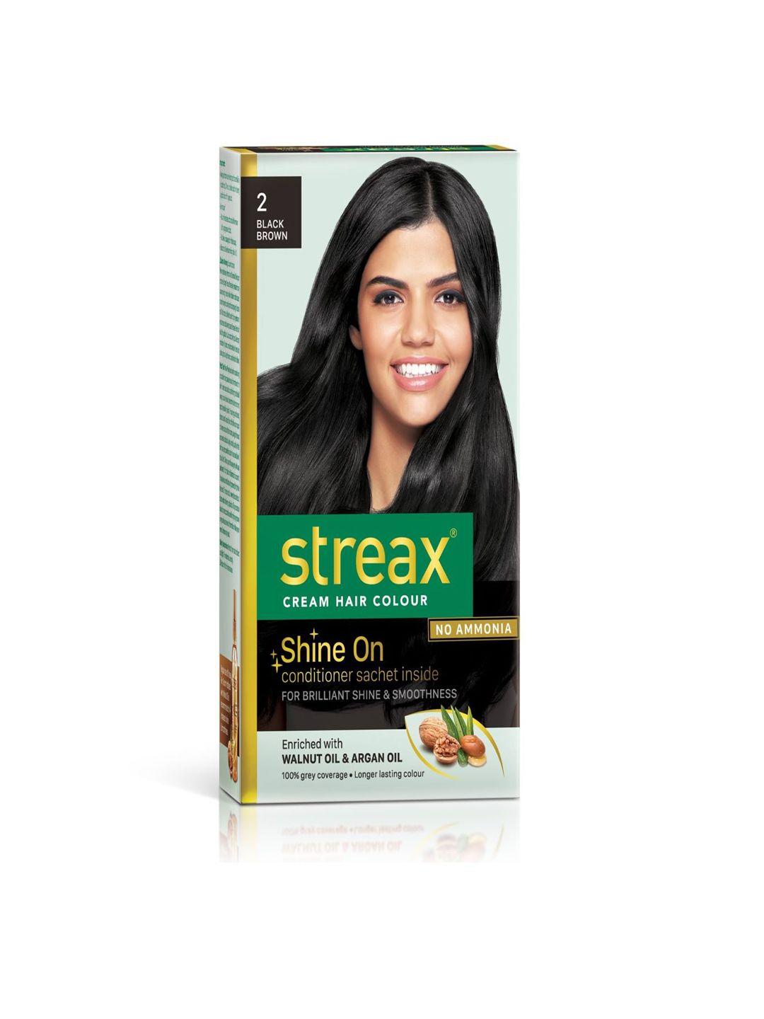streax cream hair colour - 2 black brown 120ml
