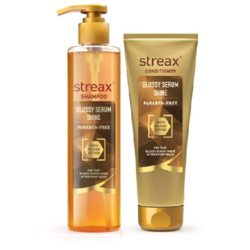 streax glossy serum shine shampoo + conditioner