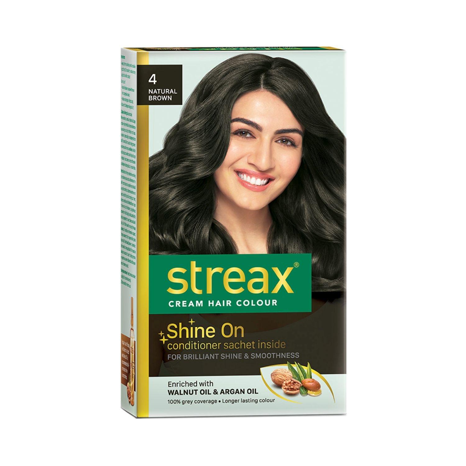 streax hair colour - 4 natural brown (70gm+50ml)