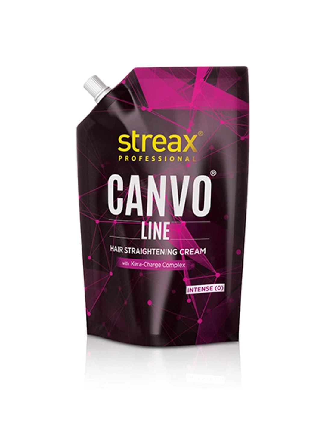 streax professional canvoline hair straightening cream with kera-charge 500 g - intense
