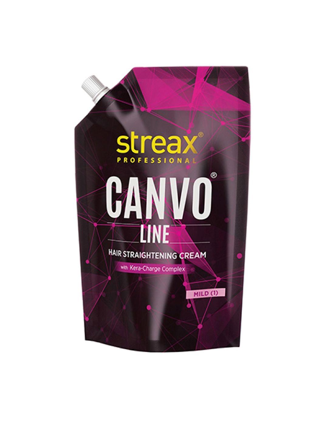 streax professional canvoline hair straightening cream with kera-charge 500 g - mild