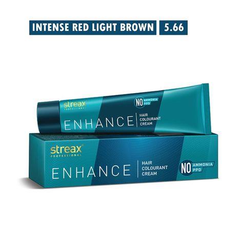 streax professional enhance hair colourant - intense red light brown 5.66 (90g)