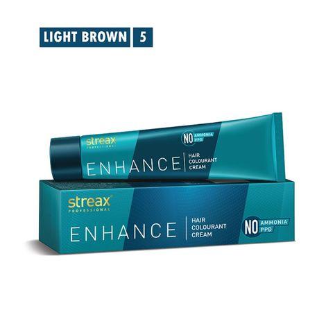 streax professional enhance hair colourant - light brown  5 (90g)