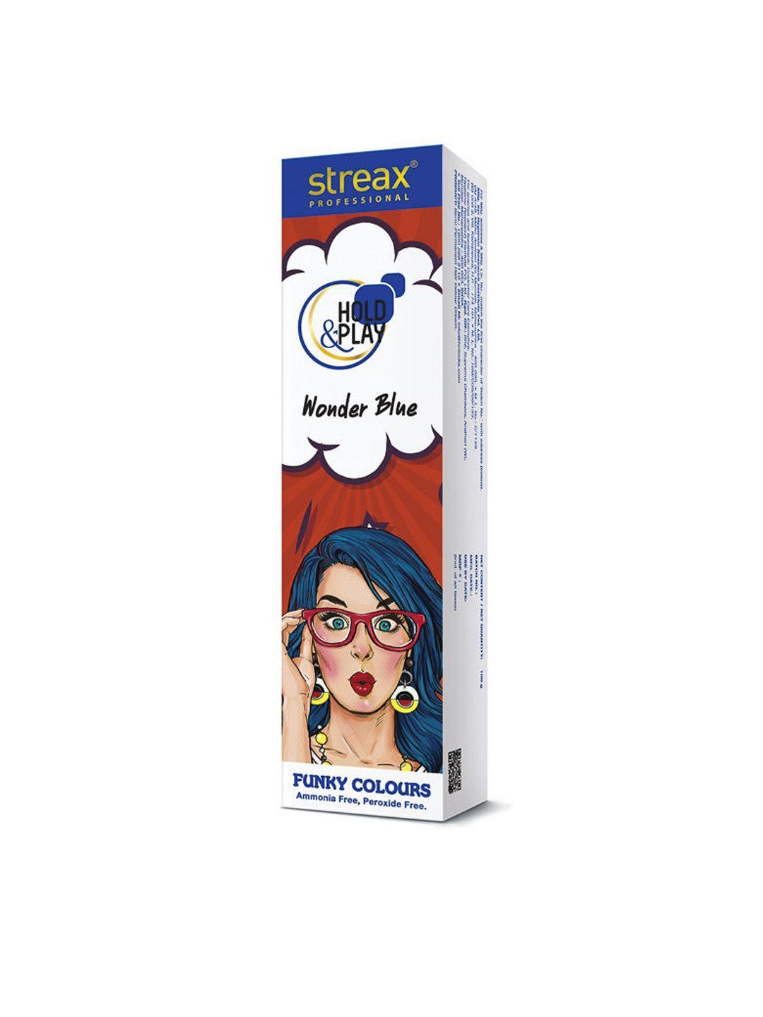 streax professional hold & play funky colour - wonder blue- 100 g