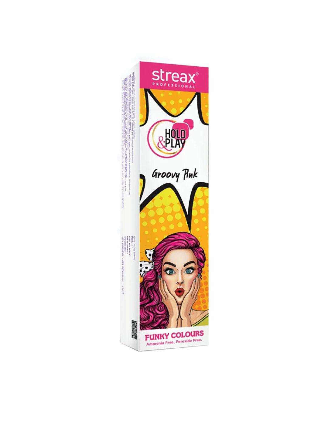 streax professional hold & play funky hair colour - groovy pink