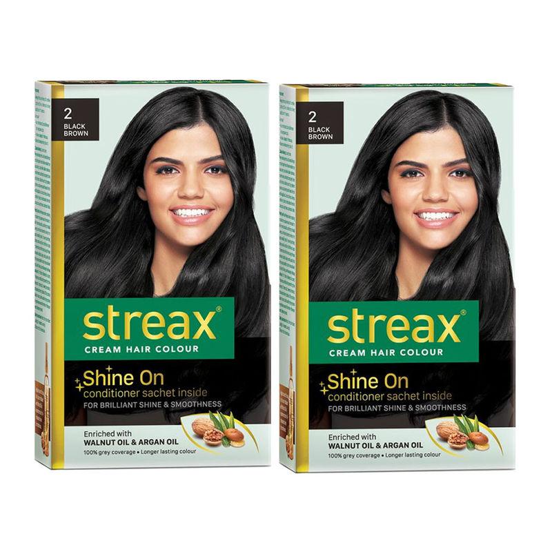 streax hair colour - black brown 2 pack of 2