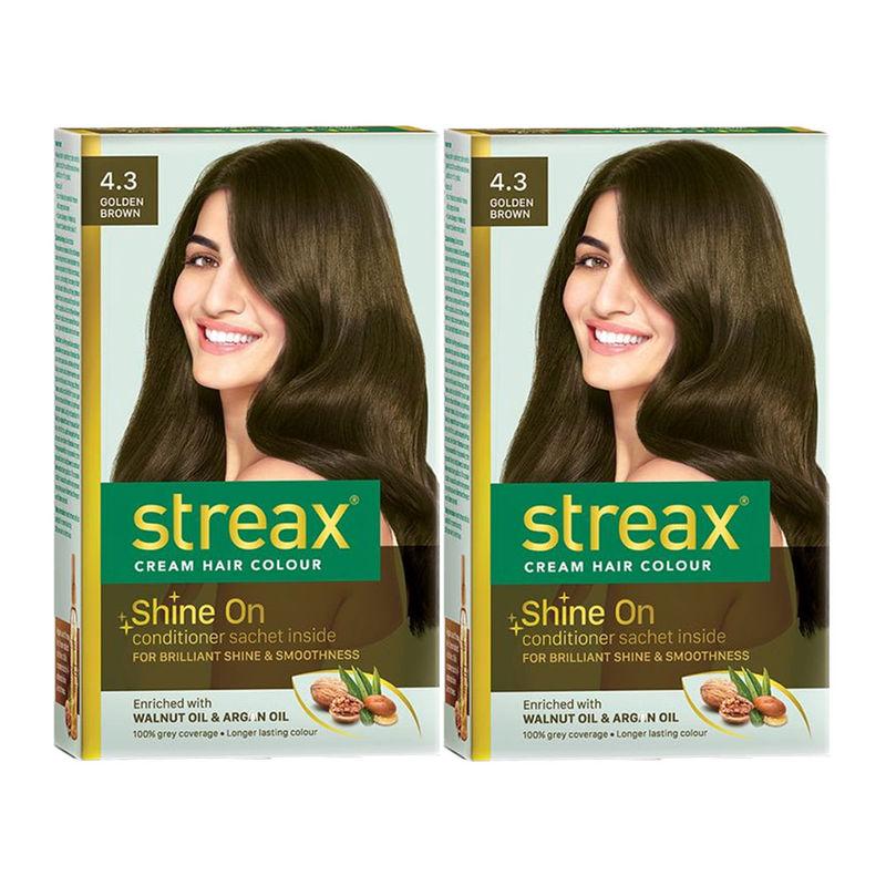 streax hair colour - golden brown 4.3 pack of 2