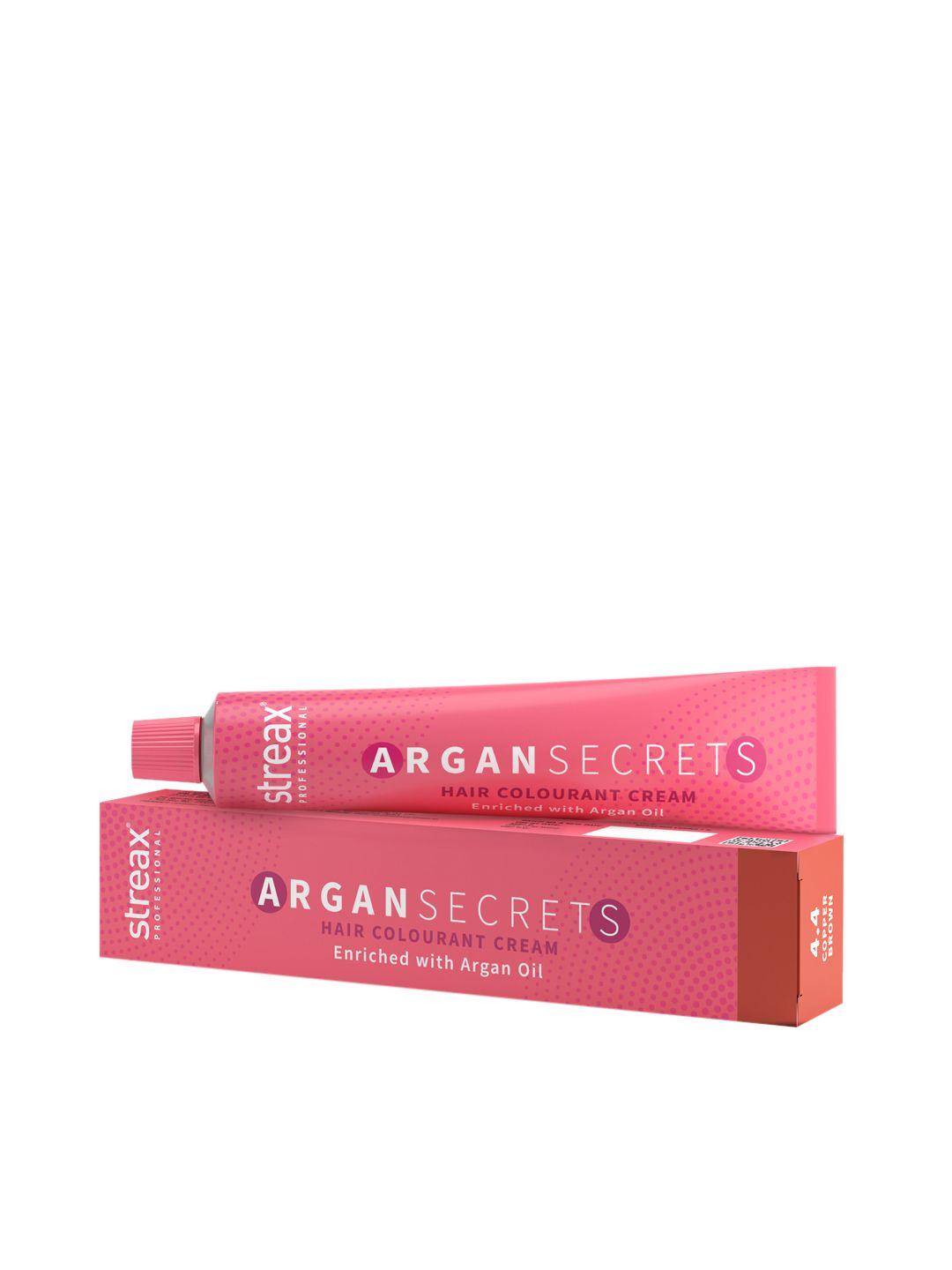 streax professional argan secret hair colourant cream 60g - copper brown 4.4