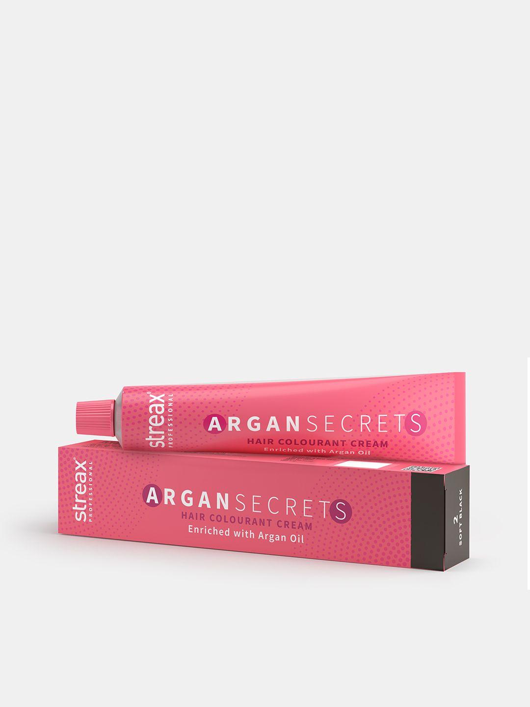 streax professional argan secret hair colourant cream 60g - soft black 2