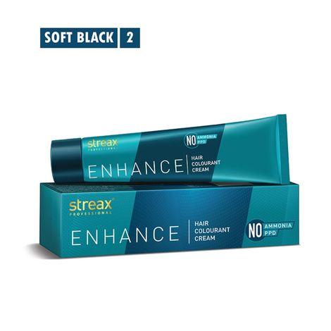 streax professional enhance hair colourant - soft black 2 (90g)