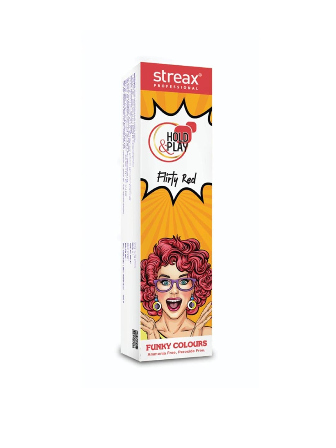 streax professional hold & play funky colours flirty red- 100 g