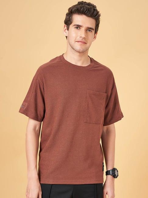 street 808 by pantaloons burgundy boxy fit t-shirt