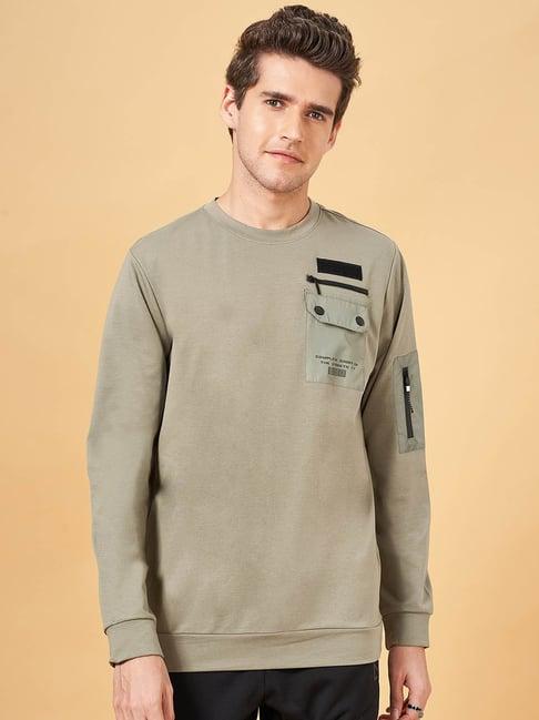 street 808 by pantaloons olive regular fit sweatshirt