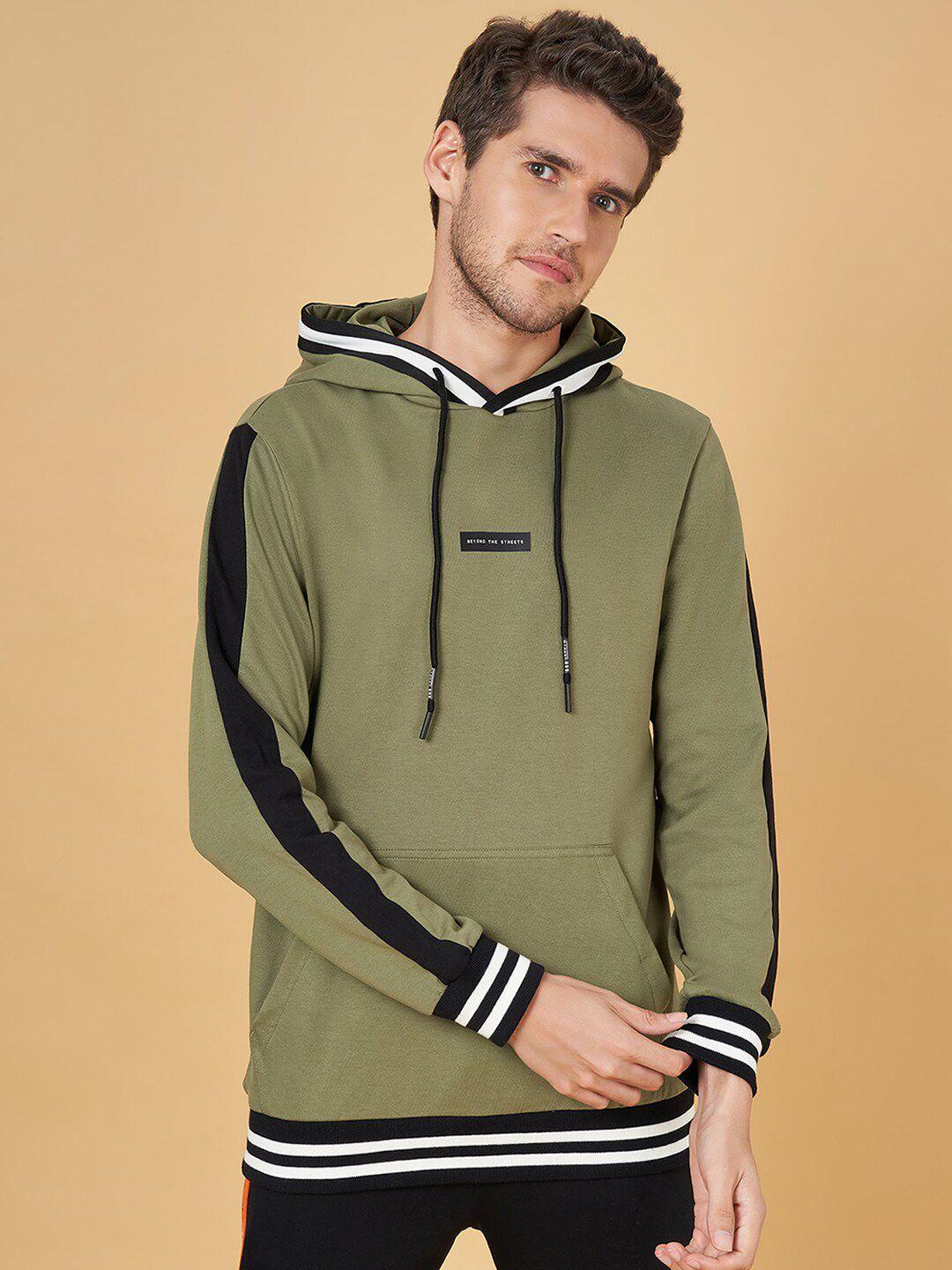 street 808 by pantaloons striped pure cotton hooded pullover