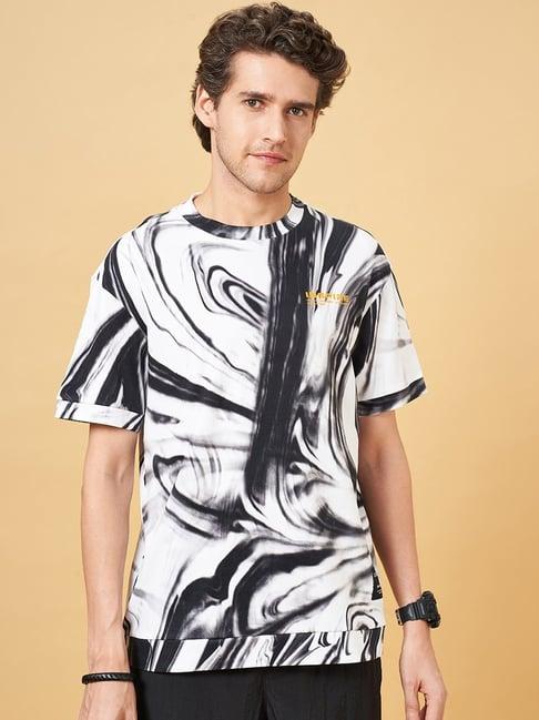 street 808 by pantaloons white loose fit printed t-shirt