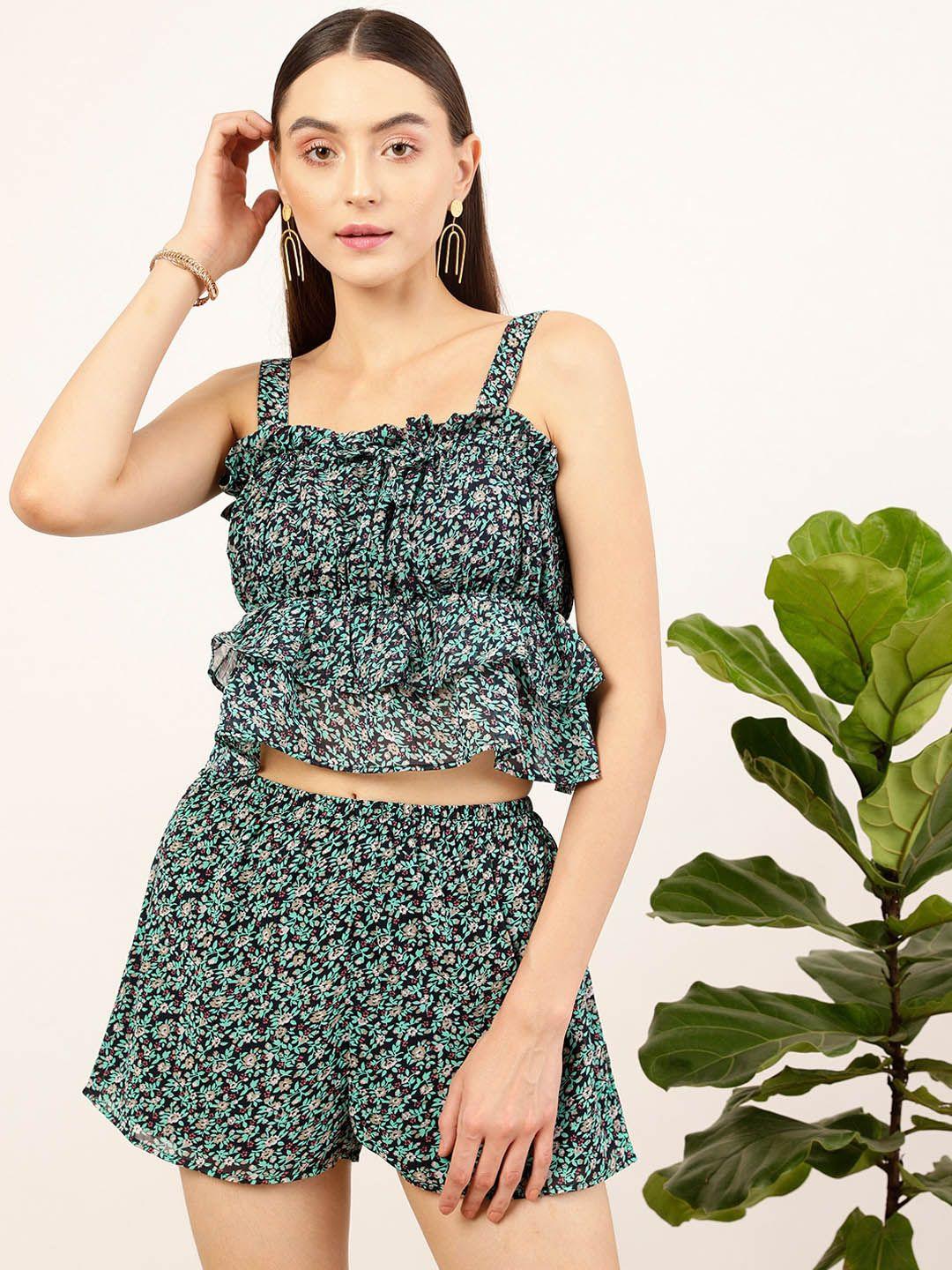 street 9 floral printed top & shorts co-ords set