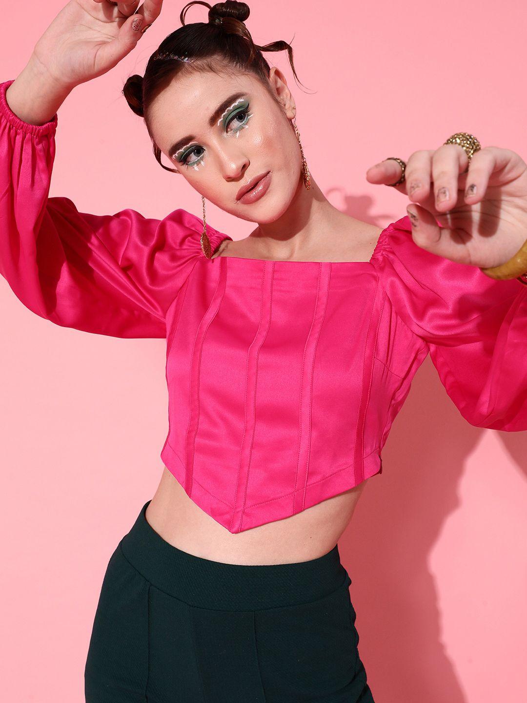 street 9 fuchsia solid top