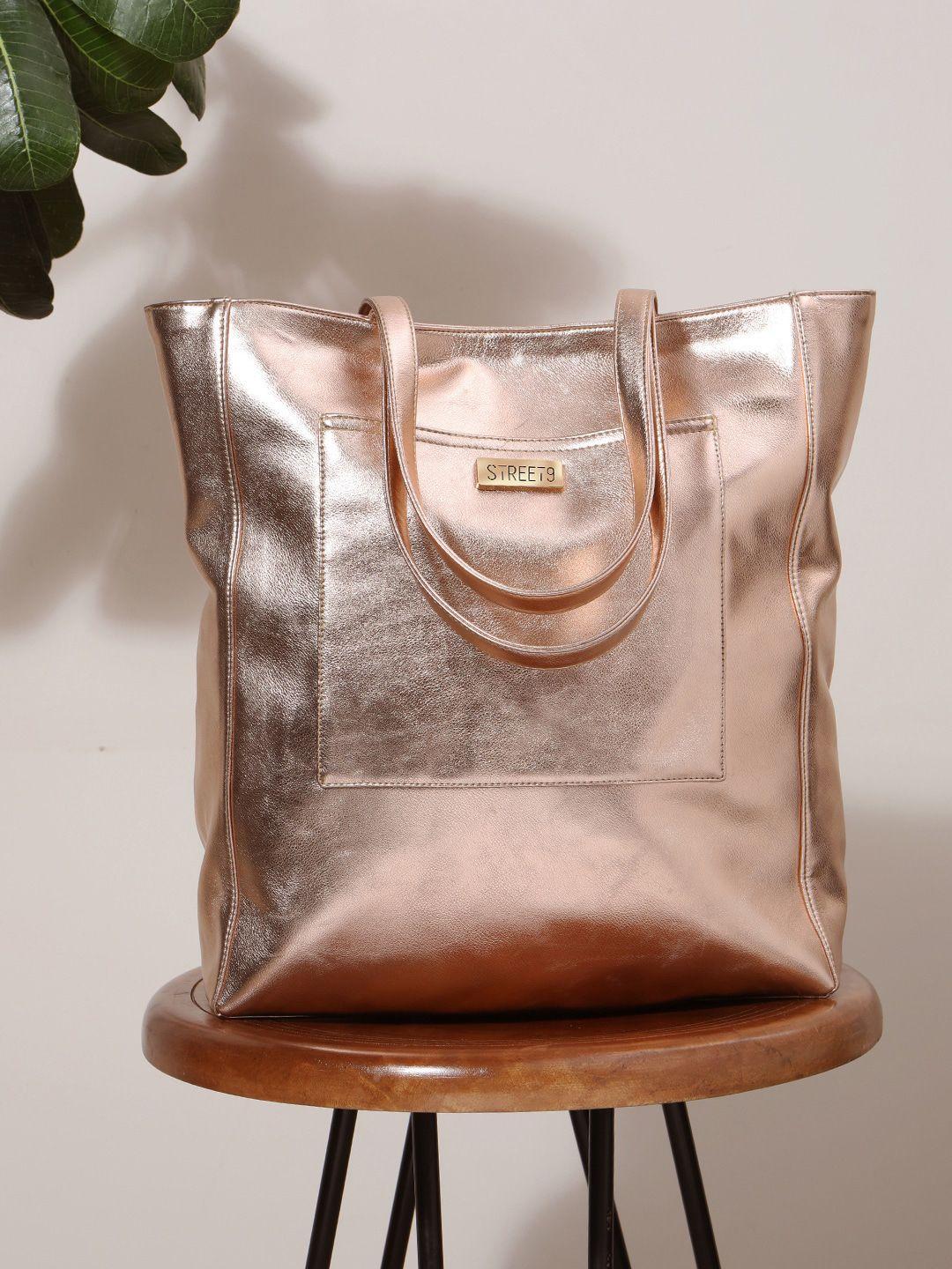 street 9 rose gold solid tote bag