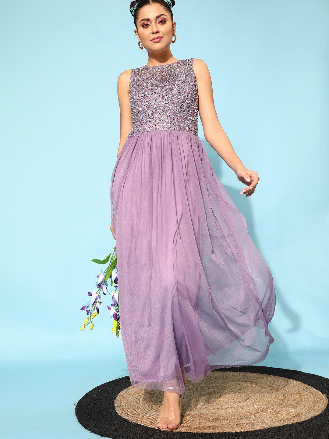 street 9 women elegant lavender solid dress