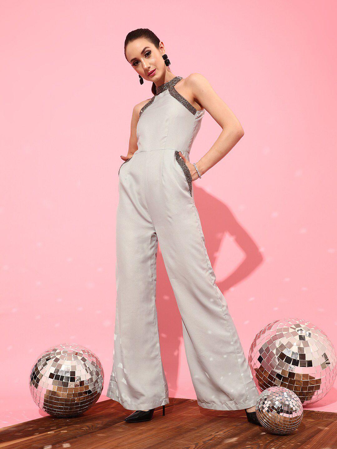 street 9 women grey solid jumpsuit