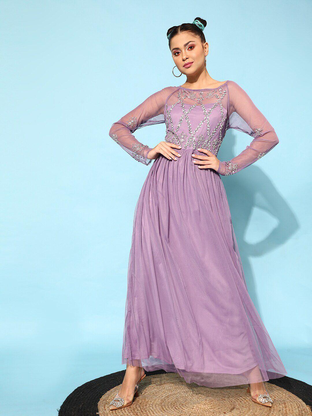 street 9 women lavender embellished dress