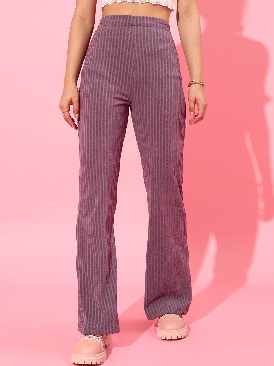 street 9 women lavender flared trousers