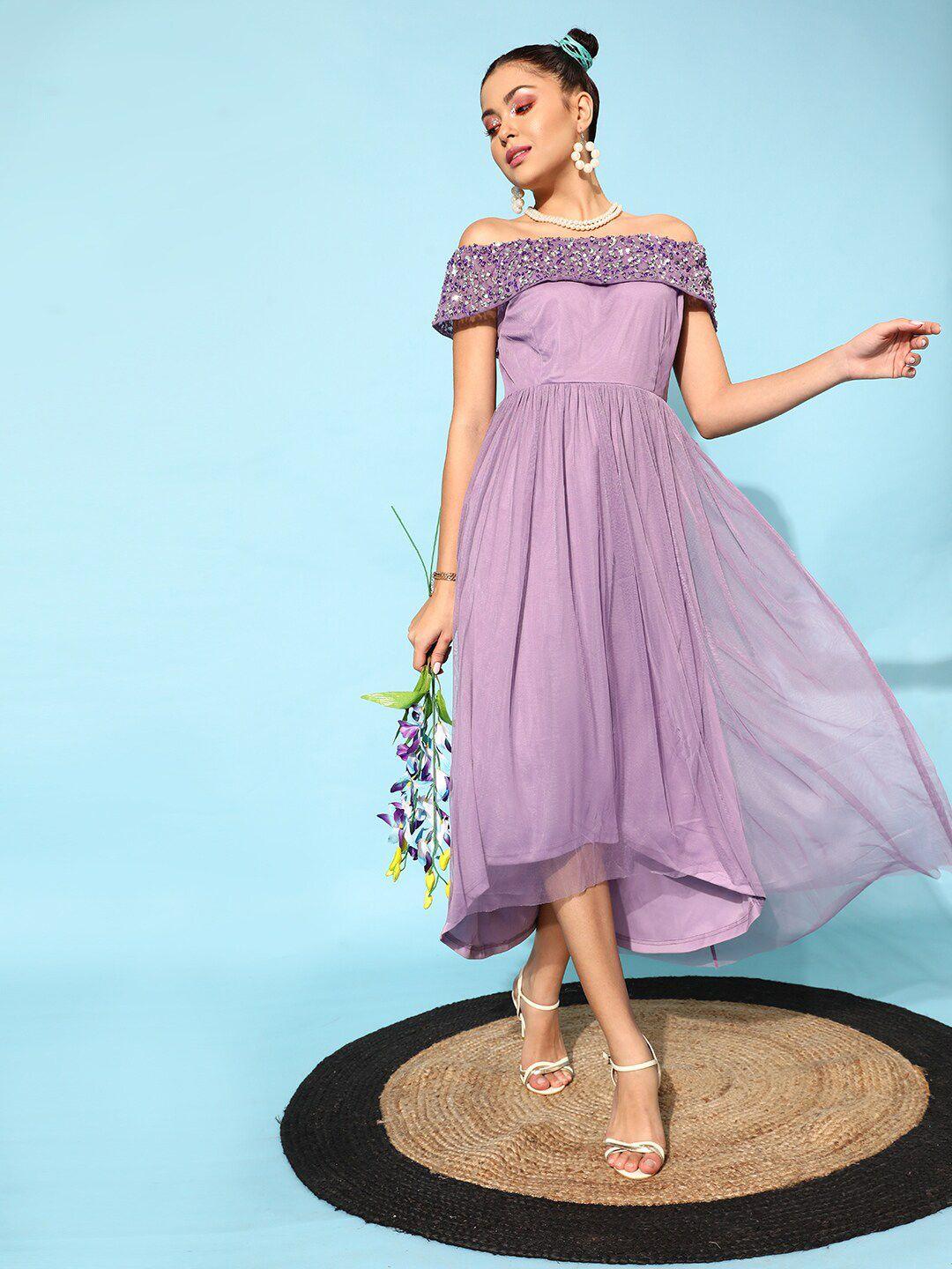 street 9 women lavender solid dress